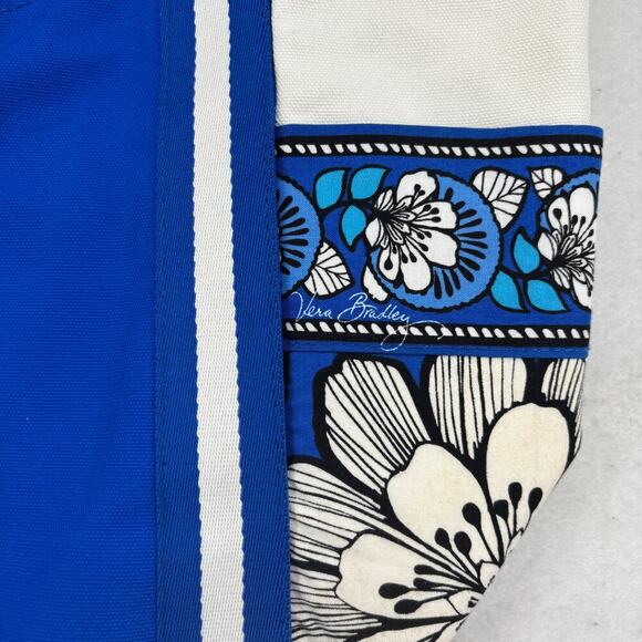 Vera Bradley Tote Blue Bayou Large Open Top Shoulder Bag Beach Travel Weekend - Picture 2 of 12